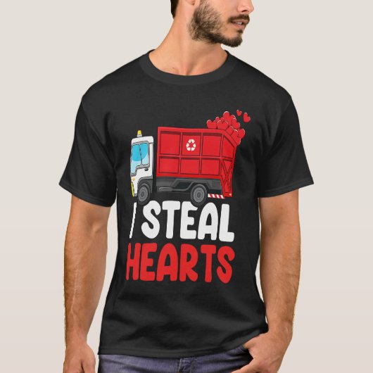 I Steal Hearts Garbage Truck Valentines Day  For F T-Shirt (Vorderseite)
