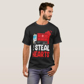 I Steal Hearts Garbage Truck Valentines Day  For F T-Shirt (Vorne ganz)