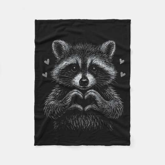 I Steal Hearts Raccoon Valentines Racoon Meme Grap Fleecedecke (Vorderseite)