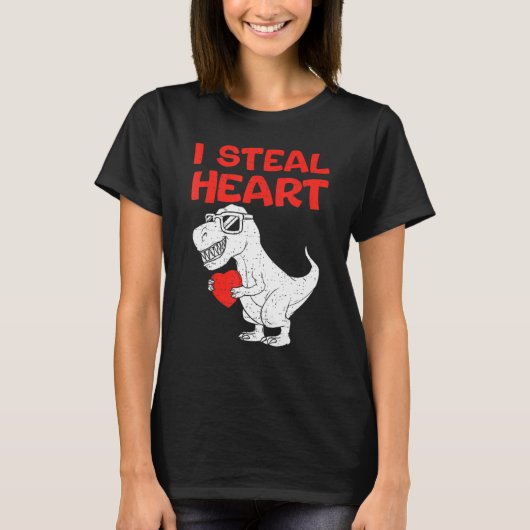 I Steal Hearts Shirt Dinosaur T rex Valentines Day (Vorderseite)