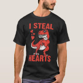 I Steal Hearts T Rex Dino Valentine Dinosaur Boy K T-Shirt (Vorderseite)