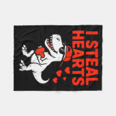 I Steal Hearts Trex Dino Baby Boy Valentines Toddl Fleecedecke (Vorderseite (Horizontal))