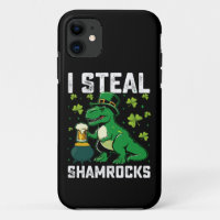 I Steal Kleeblatts T Rex Dinosaur St Patrick's Day