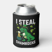 I Steal Kleeblatts T Rex Dinosaur St Patrick's Day Dosenkühler (Kanne Vorderseite)