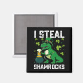 I Steal Kleeblatts T Rex Dinosaur St Patrick's Day Magnet (Vorderseite/Rückseite)