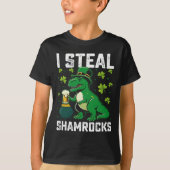 I Steal Kleeblatts T Rex Dinosaur St Patrick's Day T-Shirt (Vorderseite)