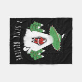 I Still Believe Santa Claus Alien Spaceship Funny Fleecedecke (Vorderseite (Horizontal))