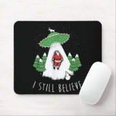 I Still Believe Santa Claus Alien Spaceship Funny Mousepad (Mit Mouse)