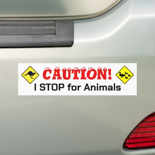I STOP for Animals Autoaufkleber (Auf Auto)