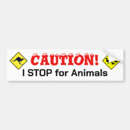 I STOP for Animals Autoaufkleber