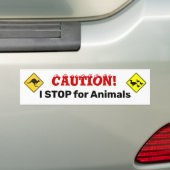 I STOP for Animals Autoaufkleber (Auf Auto)