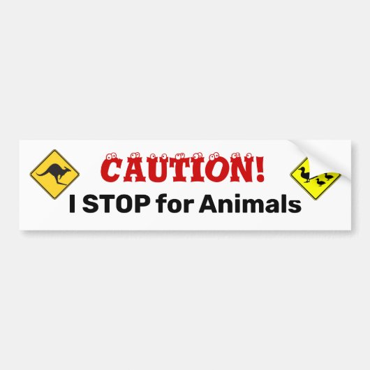 I STOP for Animals Autoaufkleber (Vorne)