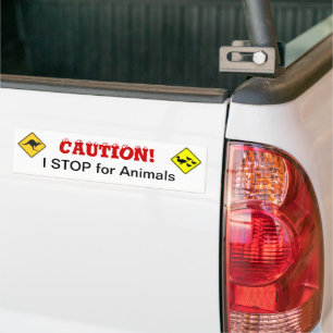I STOP for Animals Autoaufkleber