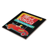 I stop for Mah Jongg Retro Sign Fliese (Seite)