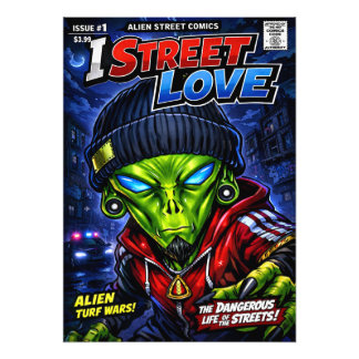 I Street Love – Urban Alien Comic Cover Art Fotodruck