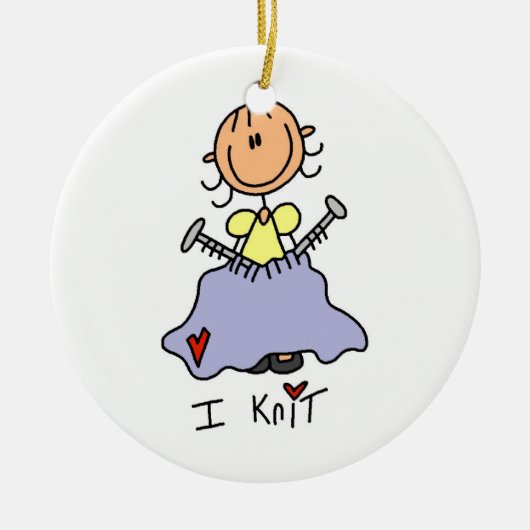 I Strick Keramik Ornament (Vorne)