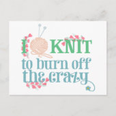 I Strick - Knitters Funny Sprichwort Hübsche Typog Postkarte (Vorderseite)