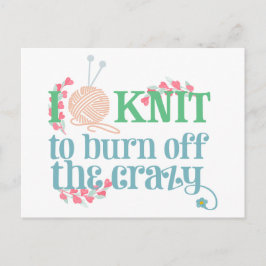 I Strick - Knitters Funny Sprichwort Hübsche Typog Postkarte