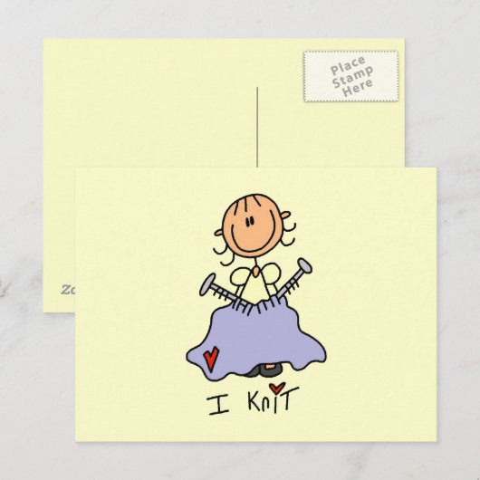 I Strick Postkarte (Vorne/Hinten)
