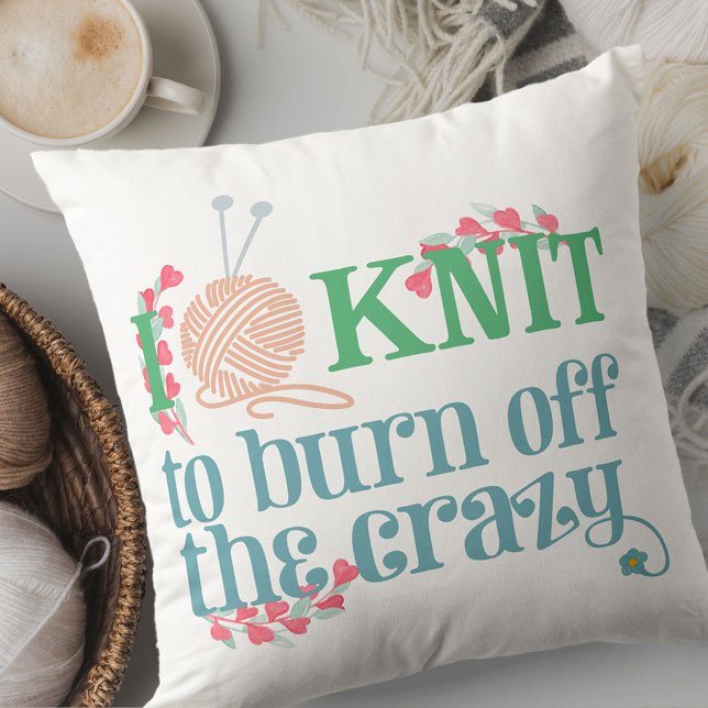 I Strick Sprichwort - Strickende Typografie Knitte Kissen (Von Creator hochgeladen)