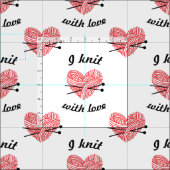 "I Strick with Liebe" Muster für Garne und Nadeln Stoff (Kachel)
