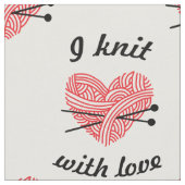 "I Strick with Liebe" Muster für Garne und Nadeln Stoff (Nahaufnahme)