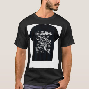 I studie Triggerometrie Gun on Back Funny Veteran  T-Shirt
