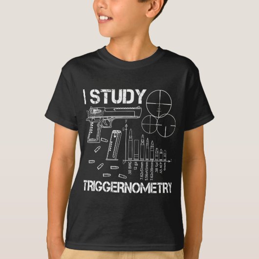 I Studie Triggerometrie Gun T-Shirt (Vorderseite)