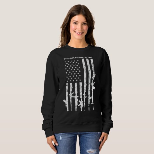 I Study Triggernometry Funny Gun Pro Waffen Flag O Sweatshirt (Vorne ganz)