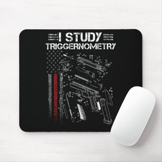 I Study Triggernometry Gun Veteran Christmas Mousepad (Mit Mouse)