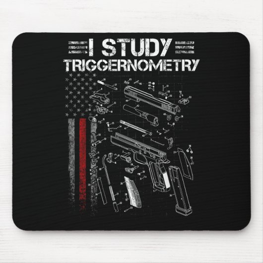 I Study Triggernometry Gun Veteran Christmas  Mousepad (Vorne)