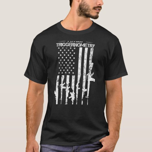I Study Triggerometry - Funny Gun Flag Pro Guns - T-Shirt (Vorderseite)