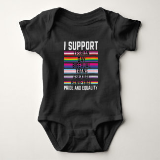 I Support Lesbian Gay Bisexual Trans Asexual Panse Baby Strampler