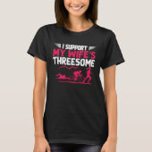 I Support My Wife's Threesome Running Sport Triath T-Shirt (Vorderseite)