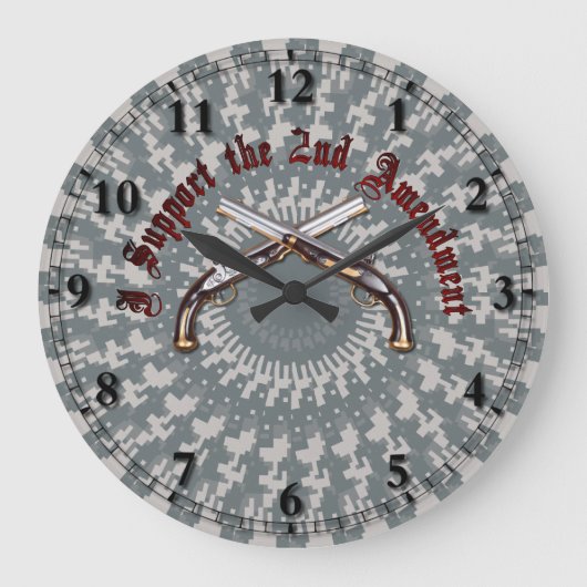 I Support the 2nd Amendment Große Wanduhr (Vorderseite)