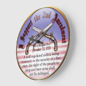 I Support the 2nd Amendment Große Wanduhr (Winkel)