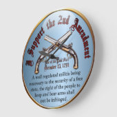 I Support the 2nd Amendment Große Wanduhr (Winkel)
