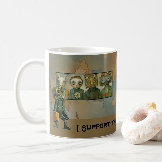 I support the Topeka Art Guild Mug Kaffeetasse (Mit Donut)