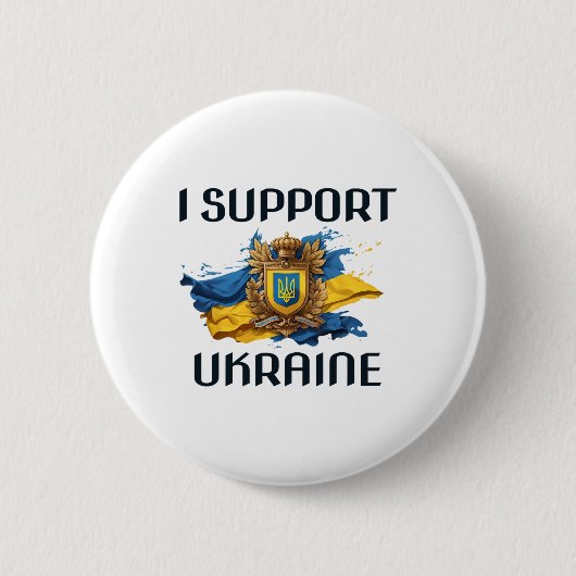 I Support Ukraine Stand For Ukrainian Russia Peace Button (Vorderseite)