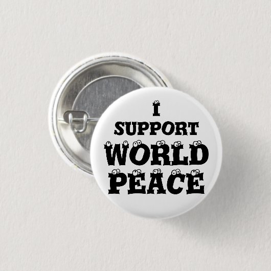 I SUPPORT WORLD PEACE button (Vorne & Hinten)