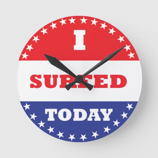 I Surfed Today Runde Wanduhr (Vorderseite)