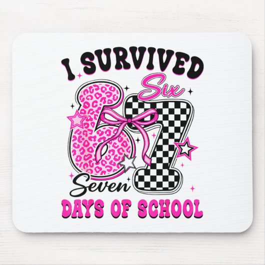 I Surivied 67 Days Of School Funny Meme Teacher St Mousepad (Vorne)