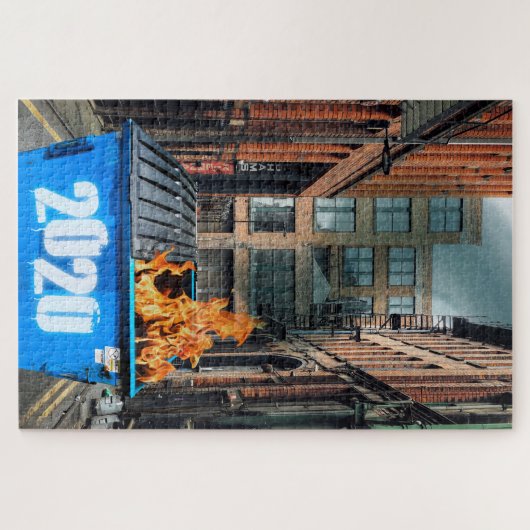 I Surved 2020 Dumpster Fire-Gedenkgeschenk Puzzle (Horizontal)