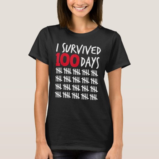 I Survived 100 Days Happy 100th Day Of School Tall T-Shirt (Vorderseite)