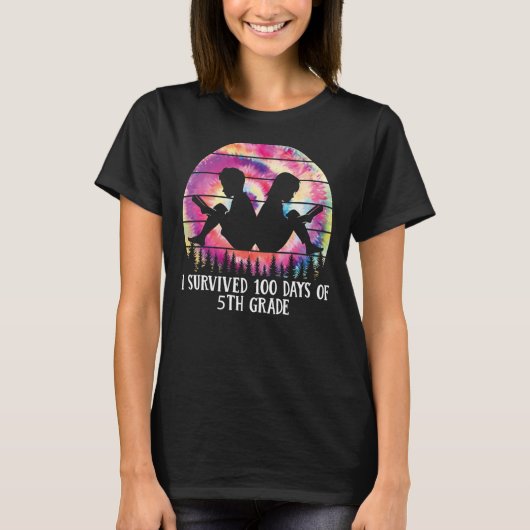 I SURVIVED 100 DAYS OF 5TH GRADE TEACHER SCHOOL T-Shirt (Vorderseite)