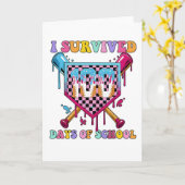 I Survived 100 Days of School Baseball Theme Karte (Gelbe Blume)