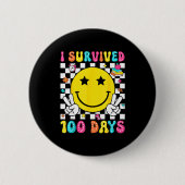 I Survived 100 Days Of School Boys Kids 100th Day Button (Vorderseite)
