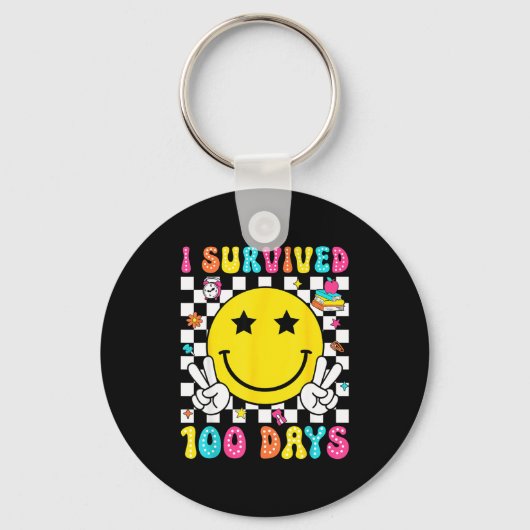 I Survived 100 Days Of School Boys Kids 100th Day Schlüsselanhänger (Vorderseite)