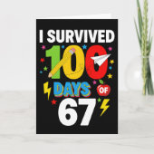 I Survived 100 Days of School Funny Student Karte (Vorderseite)