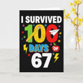 I Survived 100 Days of School Funny Student Karte (Gelbe Blume)